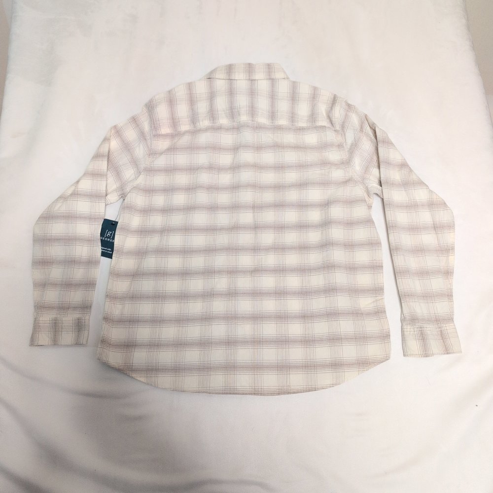 George Men's White Plaid Long-Sleeve Button-Down Shirt‎ XL - Picture 3 of 7